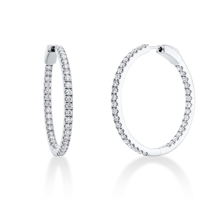 Creolen aus 750 Weißgold 74 Brillanten 1.9ct