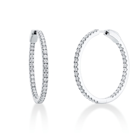 Creolen aus 750 Gold Weißgold 74 Brillanten 1,9ct TW-SI 32,1x2mm