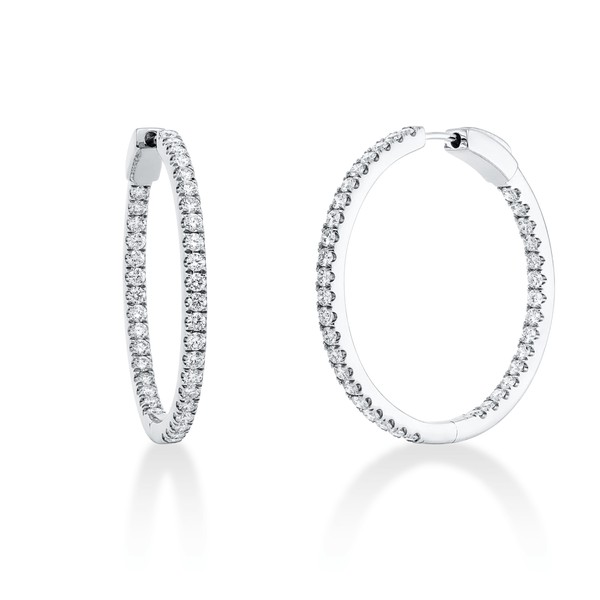 Creolen aus 750 Weißgold 74 Brillanten 1.9ct