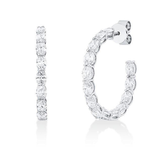 Creolen aus 585 Weißgold 28 Diamanten 3.8ct