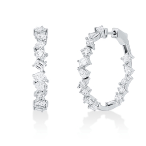 Creolen aus 585 Gold Weißgold 32 Diamanten 4,75ct F-SI 31,3x5,2mm