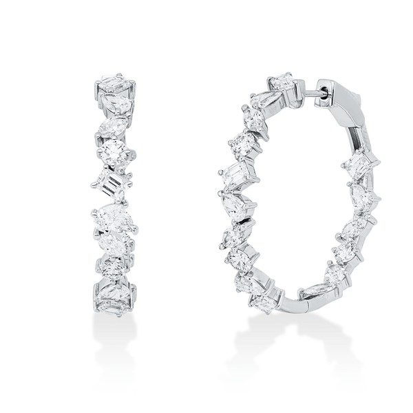 Creolen aus 585 Weißgold 32 Brillanten 4.75ct