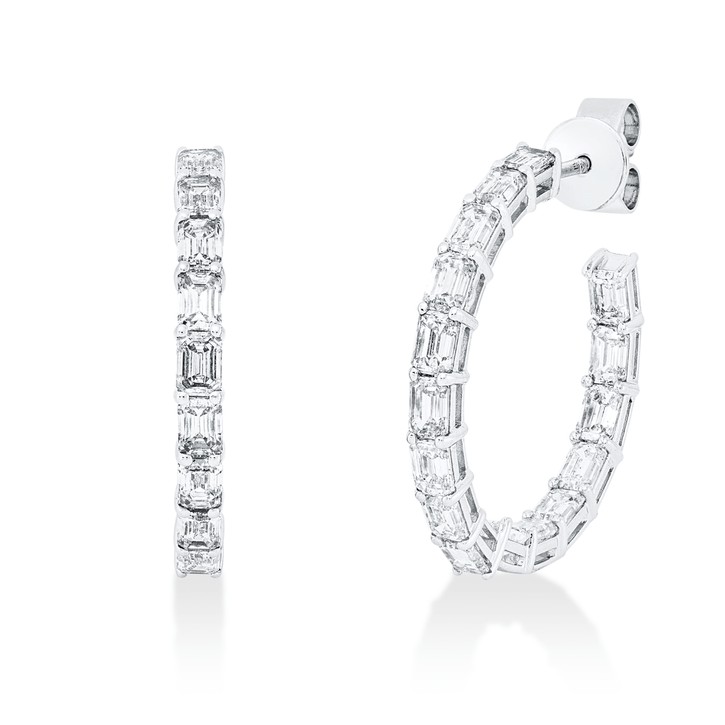 Creolen aus 585 Weißgold 32 Diamanten 4.47ct