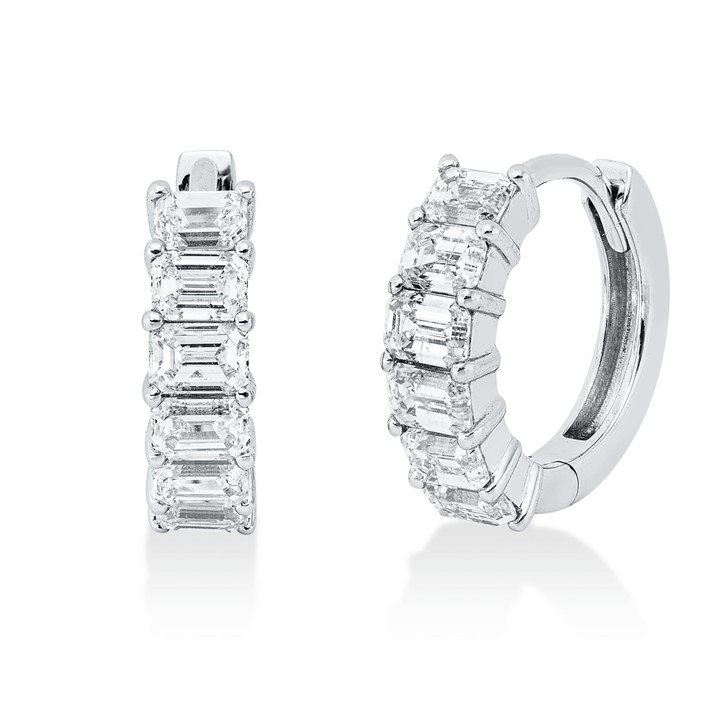 Creolen aus 585 Weißgold 12 Diamanten 1.24ct