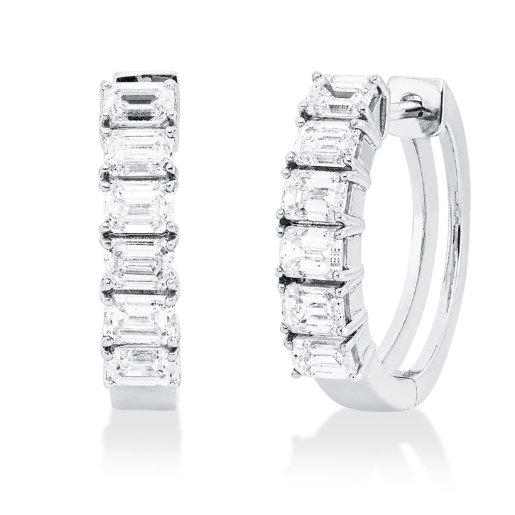 Creolen aus 750 Weißgold 12 Diamanten 1.63ct