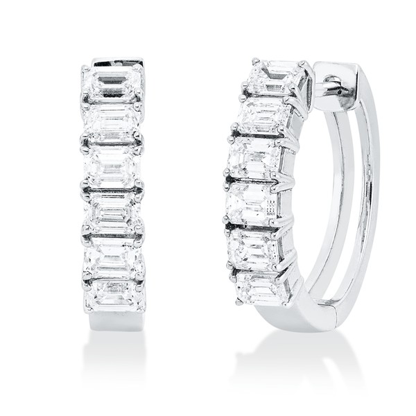 Creolen aus 750 Weißgold 12 Diamanten 1.63ct