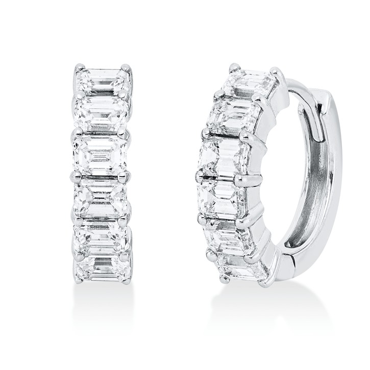 Creolen aus 750 Weißgold 12 Diamanten 1.26ct