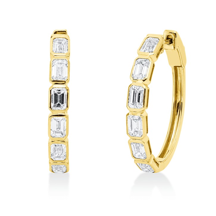 Creolen aus 750 Gelbgold 12 Diamanten 2.85ct