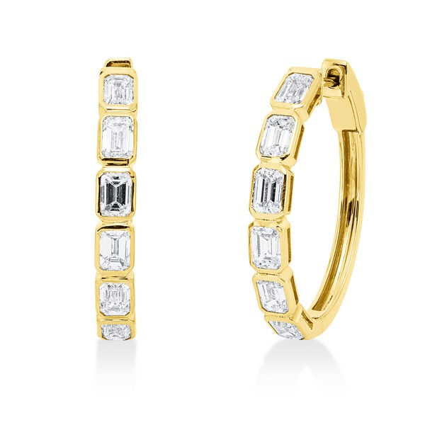 Creolen aus 750 Gelbgold 12 Diamanten 2.85ct