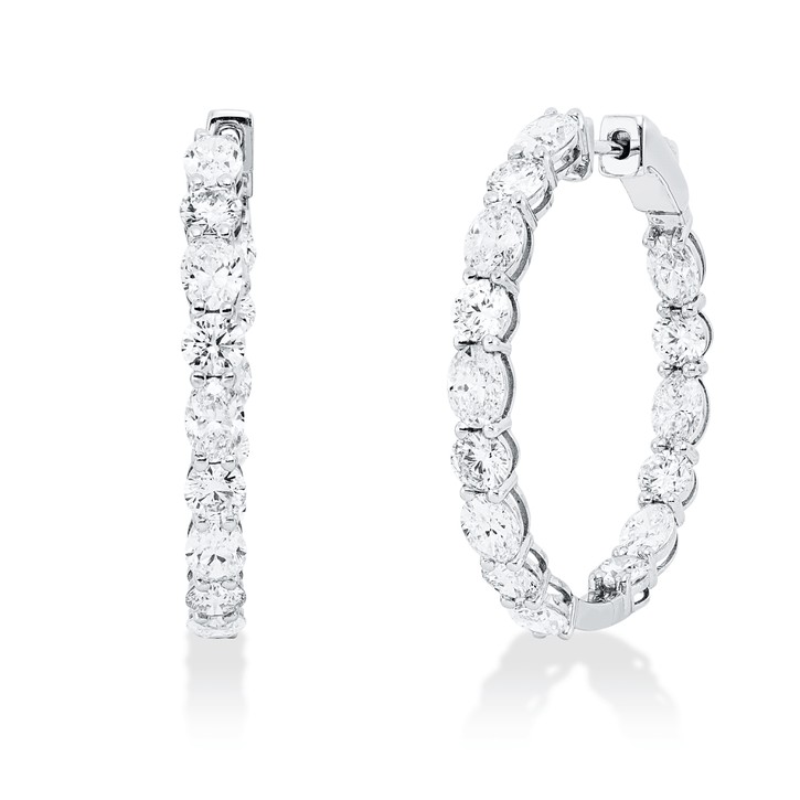 Creolen aus 750 Weißgold 30 Brillanten 5.95ct