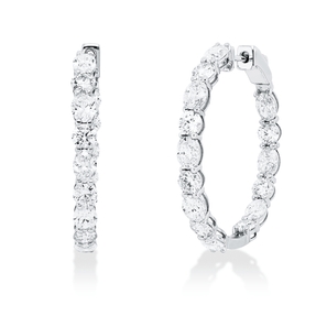 Creolen aus 750 Gold Weißgold 30 Diamanten 5,95ct W-VSI/SI 31x3mm