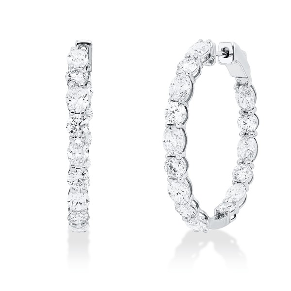 Creolen aus 750 Weißgold 30 Brillanten 5.95ct