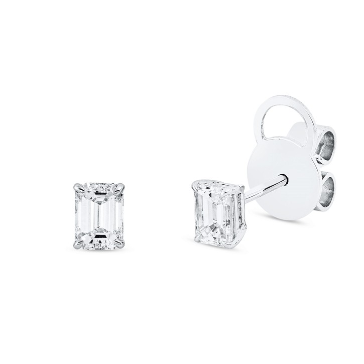 Solitaire Ohrstecker aus 750 Weißgold 2 Diamanten 0.63ct