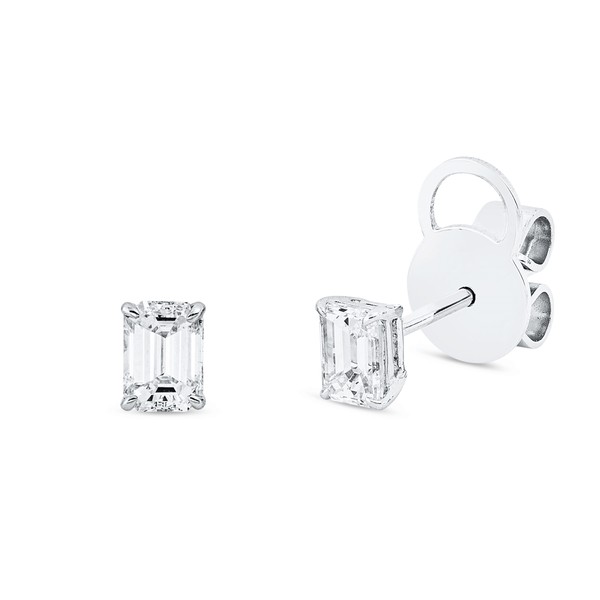 Solitaire Ohrstecker aus 750 Weißgold 2 Diamanten 0.63ct