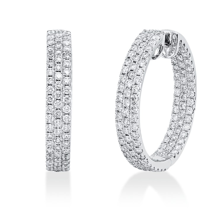 Pavé Creolen aus 585 Weißgold 242 Brillanten 2.8ct