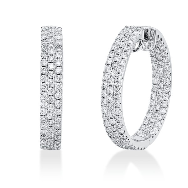 Pavé Creolen aus 585 Weißgold 242 Brillanten 2.8ct