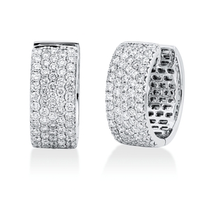 Pavé Creolen aus 585 Weißgold 126 Brillanten 2,59ct TW-PI 19,7x8,7mm