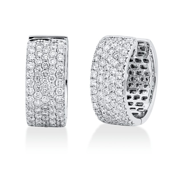 Pavé Creolen aus 585 Weißgold 126 Brillanten 2.59ct