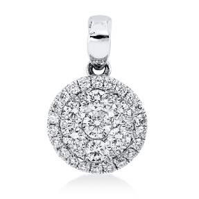 Anhänger aus 750 Gold Weißgold 35 Brillanten 0,68ct TW-SI 16,7x10,6mm mit Öse