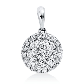 Anhänger aus 750 Gold Weißgold 33 Brillanten 0,42ct TW-SI 15x9,6mm mit Öse