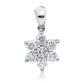 Anhänger aus 585 Gold Weißgold 7 Brillanten 0,25ct TW-PI 12,5x6,7mm mit Öse Anhänger aus 585 Gold Weißgold 7 Brillanten 0,25ct TW-PI 12,5x6,7mm mit Öse