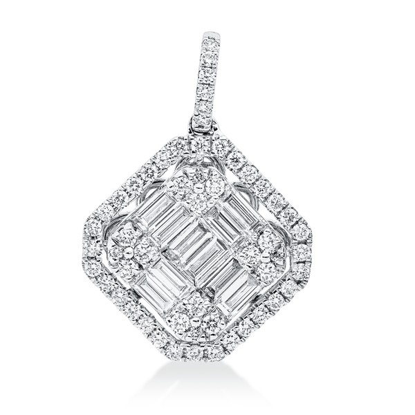 Anhänger aus 750 Weißgold 64 Brillanten 0.98ct