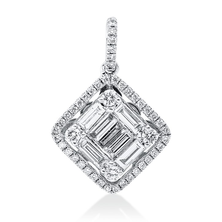 Anhänger aus 750 Weißgold 53 Brillanten 1.03ct