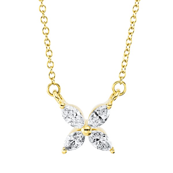 Collier aus 750 Gelbgold 4 Diamanten 0.24ct