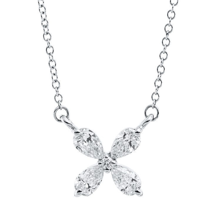 Collier aus 750 Weißgold 5 Brillanten 0.31ct