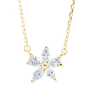 Collier aus 750 Gold Gelbgold 5 Diamanten 0,34ct TW-VSI L:45,7cm