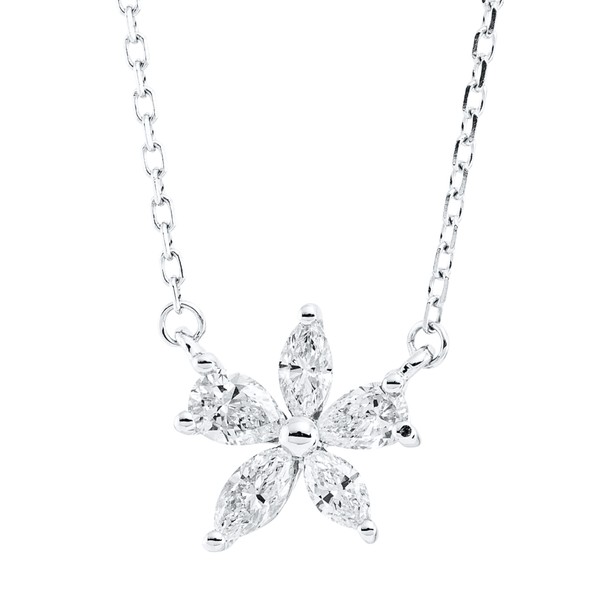 Collier aus 750 Weißgold 5 Diamanten 0.35ct