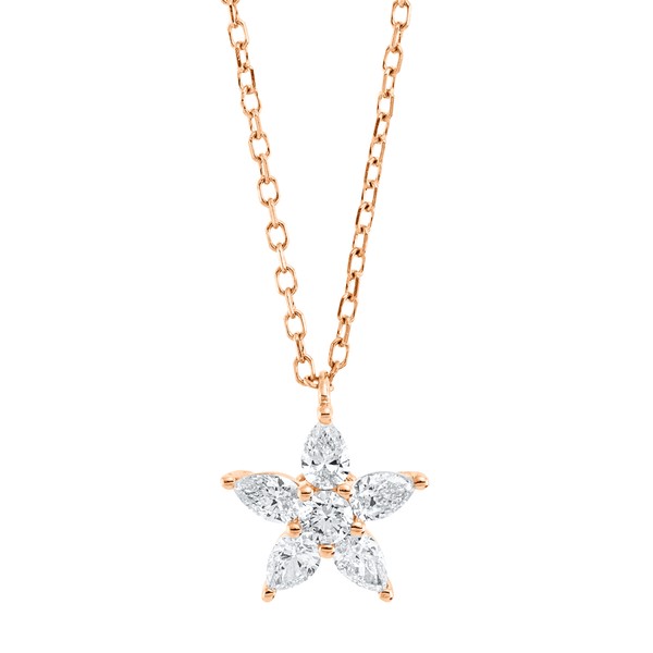 Collier aus 750 Rotgold 6 Brillanten 0.29ct