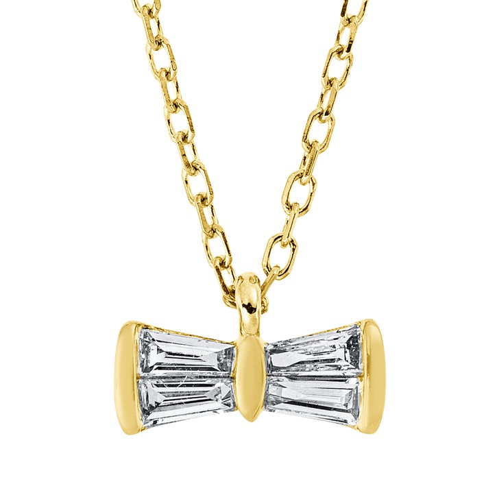 Collier aus 750 Gelbgold 4 Diamanten 0.1ct