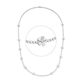 Solitaire Collier aus 750 Weißgold Diamant Smaragd-Schliff 1,01ct F-VSI L:45cm Solitaire Collier aus 750 Weißgold Diamant Smaragd-Schliff 1,01ct F-VSI L:45cm