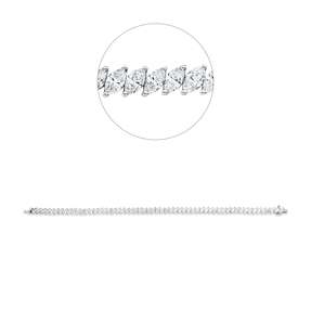 Armband 750 Weißgold 57 Diamanten Navette-Schliff 7,99ct TW-SI B:4,8mm L:17,8cm