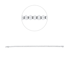 Armband 750 Weißgold 60 Diamanten Oval-Schliff 4,29ct F-VSI/SI B:3,4mm L:17,8cm
