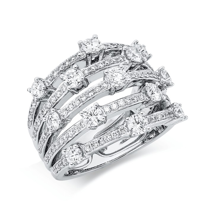 Ring aus 750 Weißgold 135 Brillanten 1.96ct