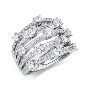 Ring aus 750 Gold Weißgold 135 Brillanten 1,96ct TW-VSI B:17,3mm Ring aus 750 Gold Weißgold 135 Brillanten 1,96ct TW-VSI B:17,3mm