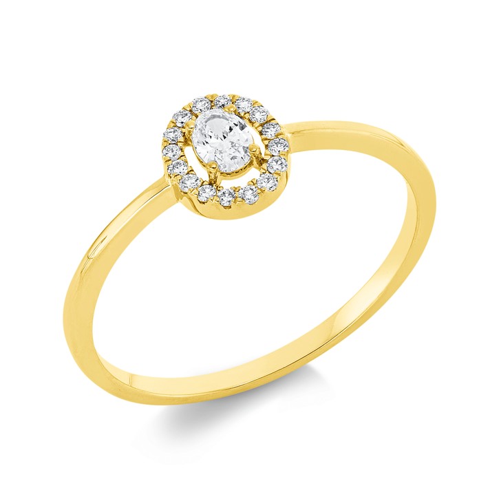 Ring aus 750 Gelbgold 17 Brillanten 0.18ct