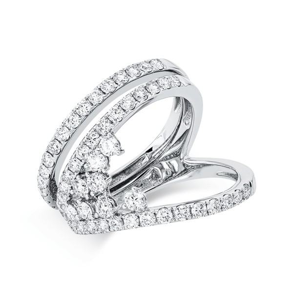 Ring aus 750 Weißgold 63 Brillanten 1.56ct