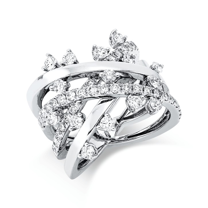 Ring aus 750 Weißgold 52 Brillanten 1.4ct