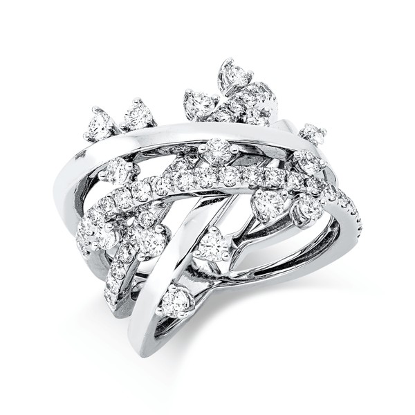 Ring aus 750 Weißgold 52 Brillanten 1.4ct