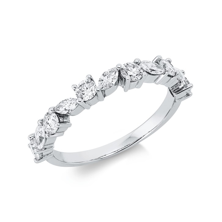 Ring aus 750 Weißgold 11 Brillanten 0.87ct