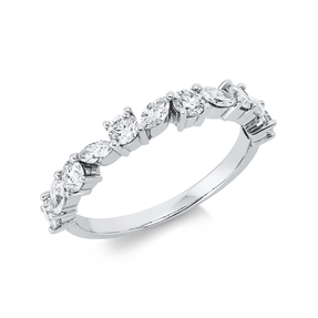 Ring aus 750 Gold Weißgold 11 Diamanten 0,87ct TW-SI B:3mm