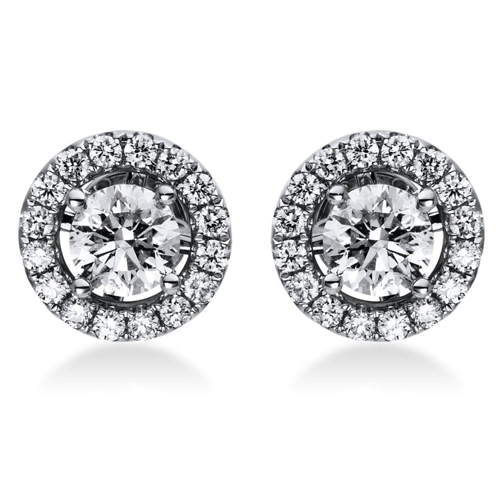 Ohrstecker aus 750 Weißgold 34 Brillanten 1.38ct