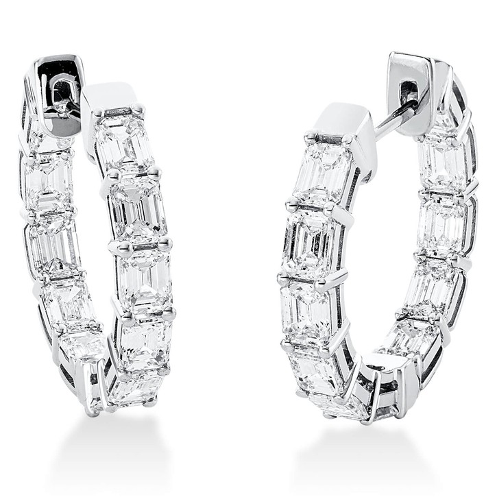 Creolen aus 750 Weißgold 22 Diamanten 5.14ct