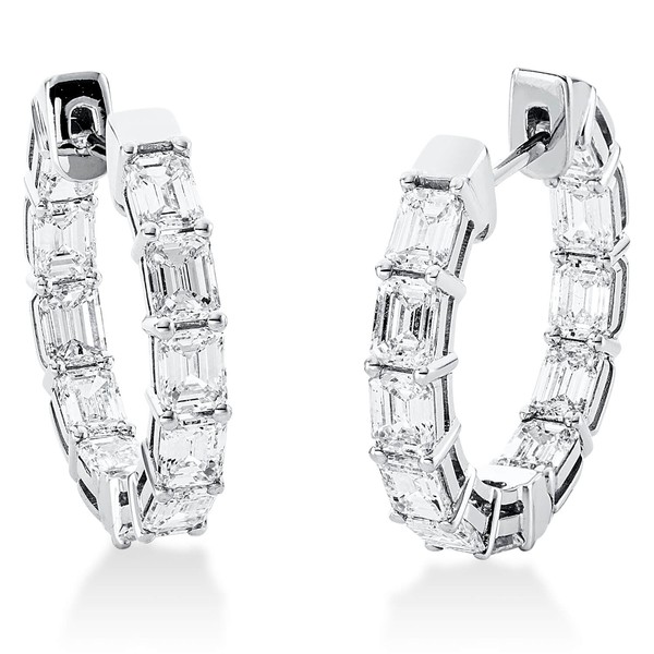 Creolen aus 750 Weißgold 22 Diamanten 5.14ct