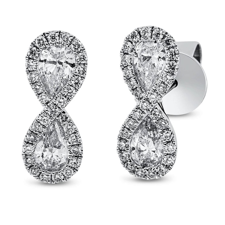 Ohrstecker aus 750 Weißgold 62 Brillanten 1.2ct