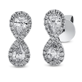 Ohrstecker aus 750 Gold Weißgold 62 Diamanten 1,2ct TW-SI 14,7x5,7mm