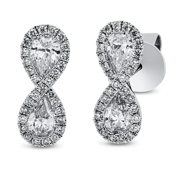 Ohrstecker aus 750 Weißgold 62 Brillanten 1.2ct